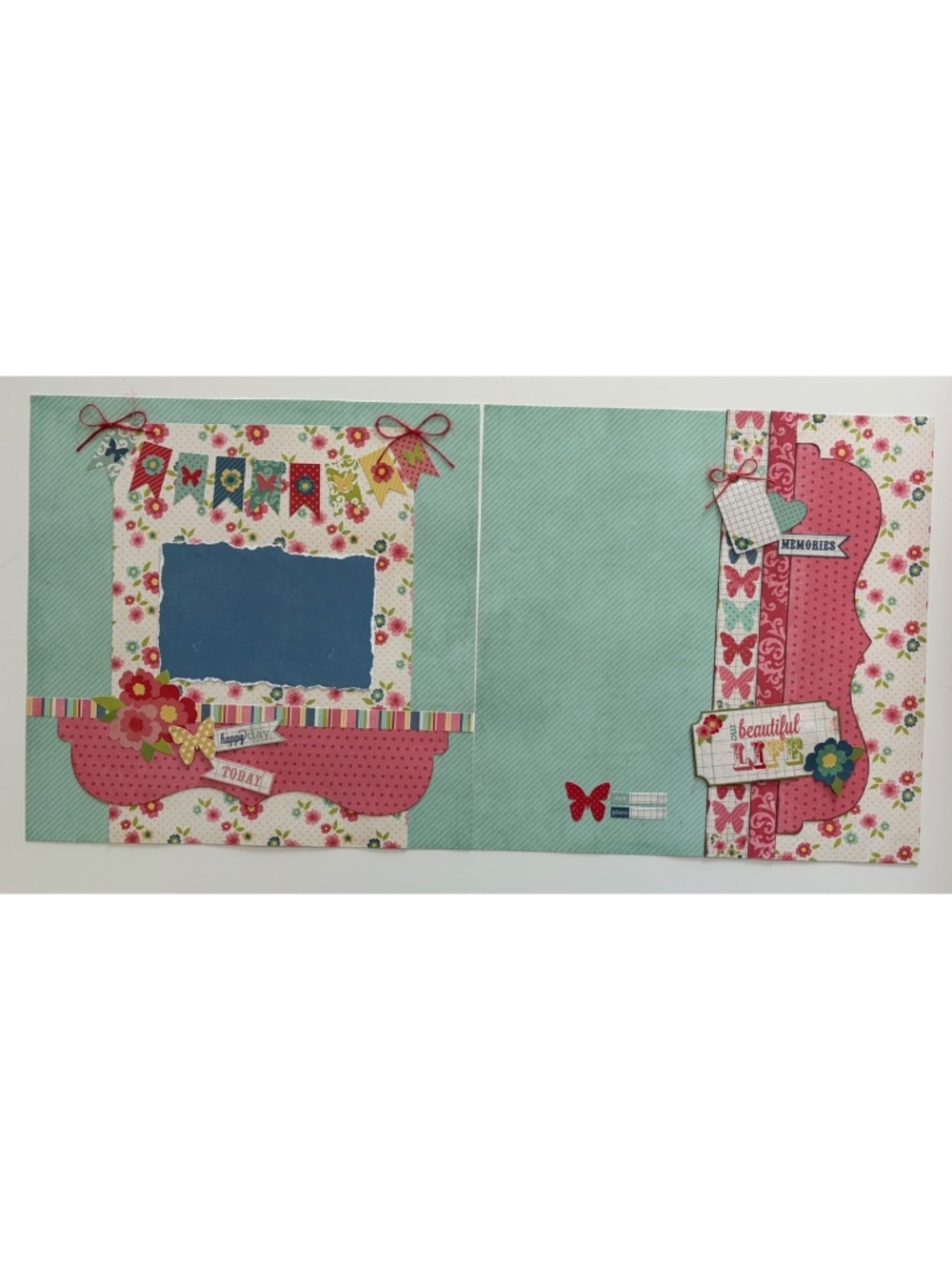 4 Handmade 12x12 Scrapbook Page Layouts Premade Photo Album Love Floral
